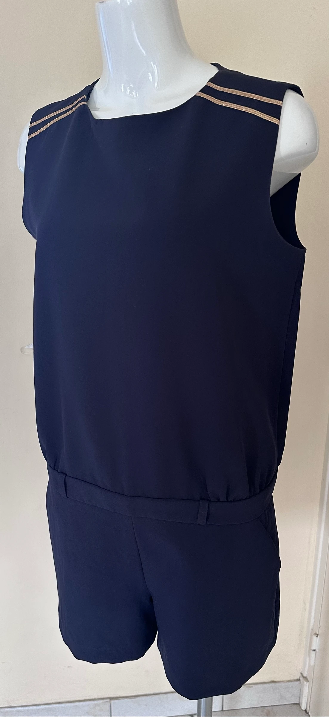 Élégante Combinaison-Short Azul Marinho Etam – Tamanho 40 – Estado Impecável – photo 3